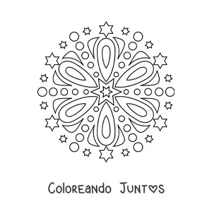 Mandala fácil con estrellas 2