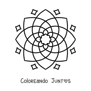Imagen para colorear de un mandala fácil para niños