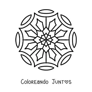 Imagen para colorear de un mandala fácil para niños