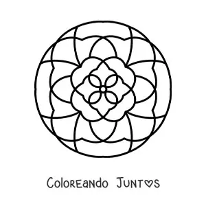 Imagen para colorear de un mandala fácil para niños