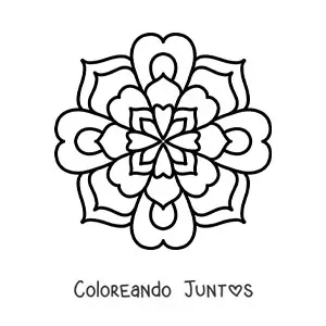 Imagen para colorear de un mandala fácil para niños