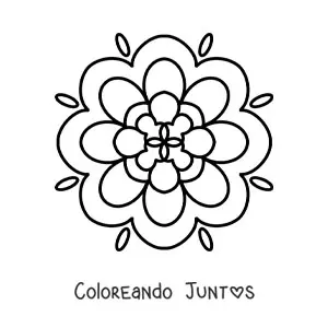 Imagen para colorear de un mandala fácil para niños