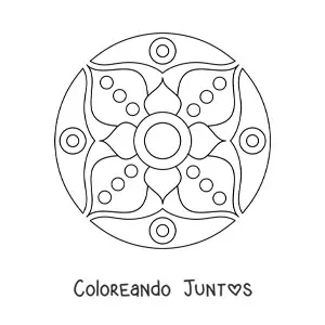Imagen para colorear de un mandala fácil