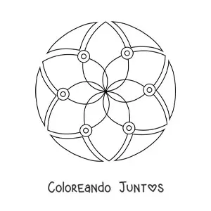 Imagen para colorear de un mandala fácil
