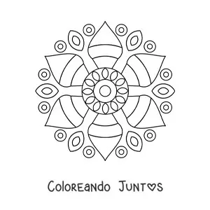 Imagen para colorear de un mandala fácil