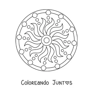 Imagen para colorear de un mandala fácil
