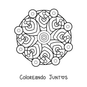 Imagen para colorear de un mandala geométrico para niños