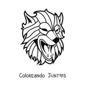 Imagen para colorear de una cabeza de lobo feroz