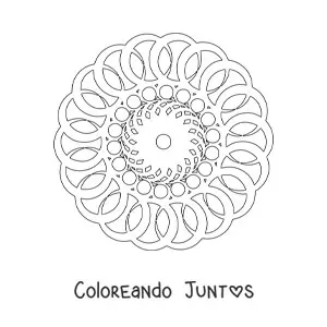 Imagen para colorear de un mandala con círculos