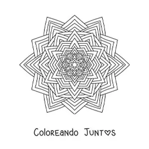 Imagen para colorear de un mandala con triángulos