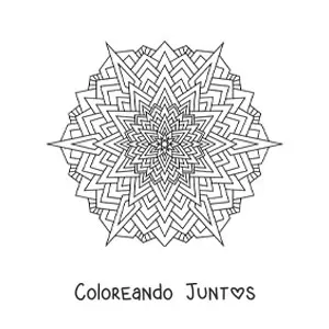 Imagen para colorear de un mandala con triángulos