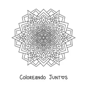 Imagen para colorear de un mandala con triángulos