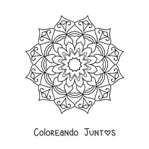 Imagen para colorear de un mandala abstracto fácil