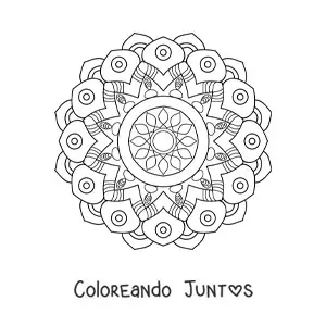 Imagen para colorear de un mandala abstracto fácil