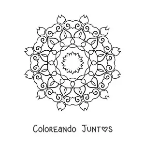 Imagen para colorear de un mandala abstracto fácil