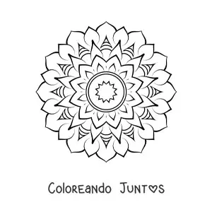 Imagen para colorear de un mandala abstracto sencillo