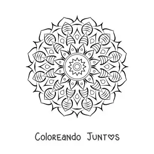 Imagen para colorear de un mandala abstracto sencillo
