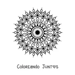 Imagen para colorear de un mandala abstracto sencillo