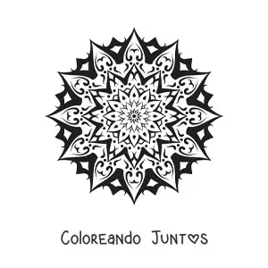Imagen para colorear de un mandala abstracto sencillo