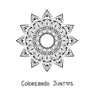 Imagen para colorear de un mandala abstracto con forma de estrella