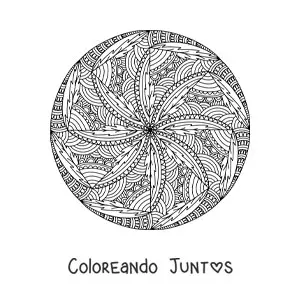 Imagen para colorear de un mandala abstracto estilo Zentangle