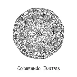 Imagen para colorear de un mandala abstracto estilo Zentangle