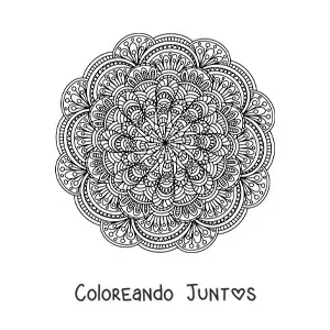 Imagen para colorear de un mandala abstracto difícil