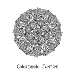 Imagen para colorear de un mandala abstracto difícil