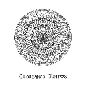 Imagen para colorear de un mandala abstracto difícil