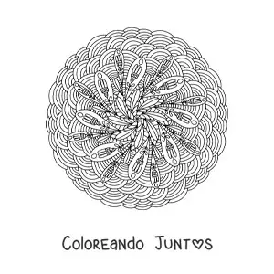 Imagen para colorear de un mandala abstracto difícil
