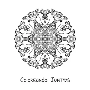 Imagen para colorear de mandala de sapos para niños de primaria