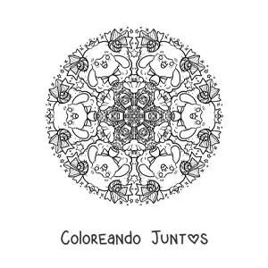 Imagen para colorear de mandala de ovejas para niños de primaria