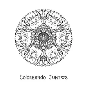 Imagen para colorear de mandala de Halloween para niños