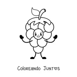 Imagen para colorear de unas uvas animadas alegres