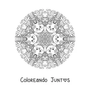 Imagen para colorear de mandala de Pascua para niños
