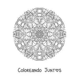 Imagen para colorear de mandala de mariposas para niños