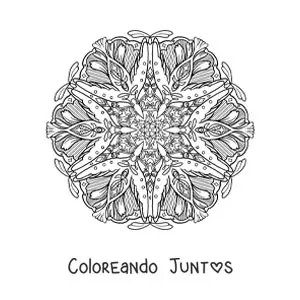 Imagen para colorear de mandala de aves para niños