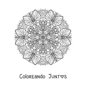 Imagen para colorear de mandala de insectos para niños