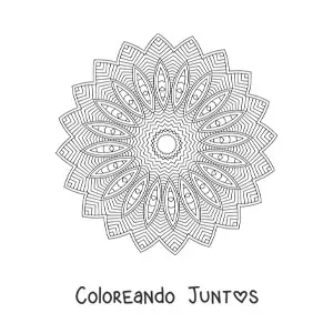 Imagen para colorear de mandala difícil para adultos