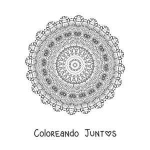 Imagen para colorear de mandala difícil para adultos