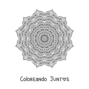 Imagen para colorear de mandala difícil para adultos