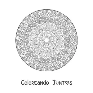 Imagen para colorear de mandala difícil para adultos