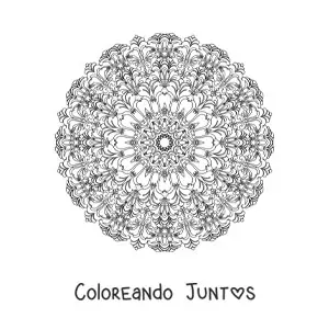 Imagen para colorear de mandala difícil para adultos