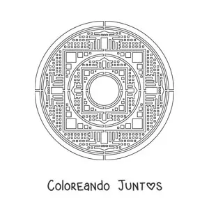 Imagen para colorear de mandala tibetana