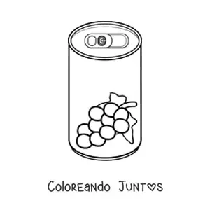 Imagen para colorear de una lata de soda de uva