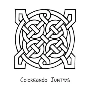 Imagen para colorear de mandala de nudo celta