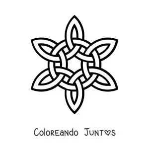 Imagen para colorear de mandala de nudo celta