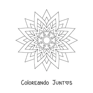 Imagen para colorear de mandala de estrella fácil
