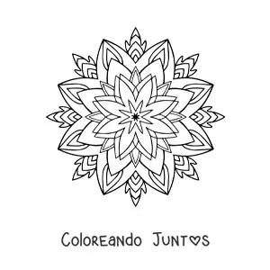 Imagen para colorear de mandala de estrella difícil