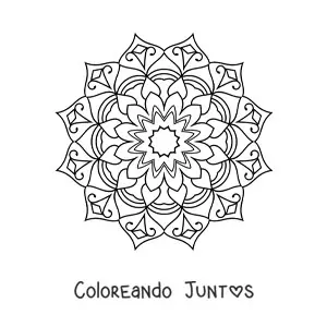 Imagen para colorear de mandala de estrella difícil